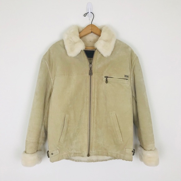 Guess Jackets & Blazers - Vintage Guess Leather Suede Faux Fur Coat Jacket